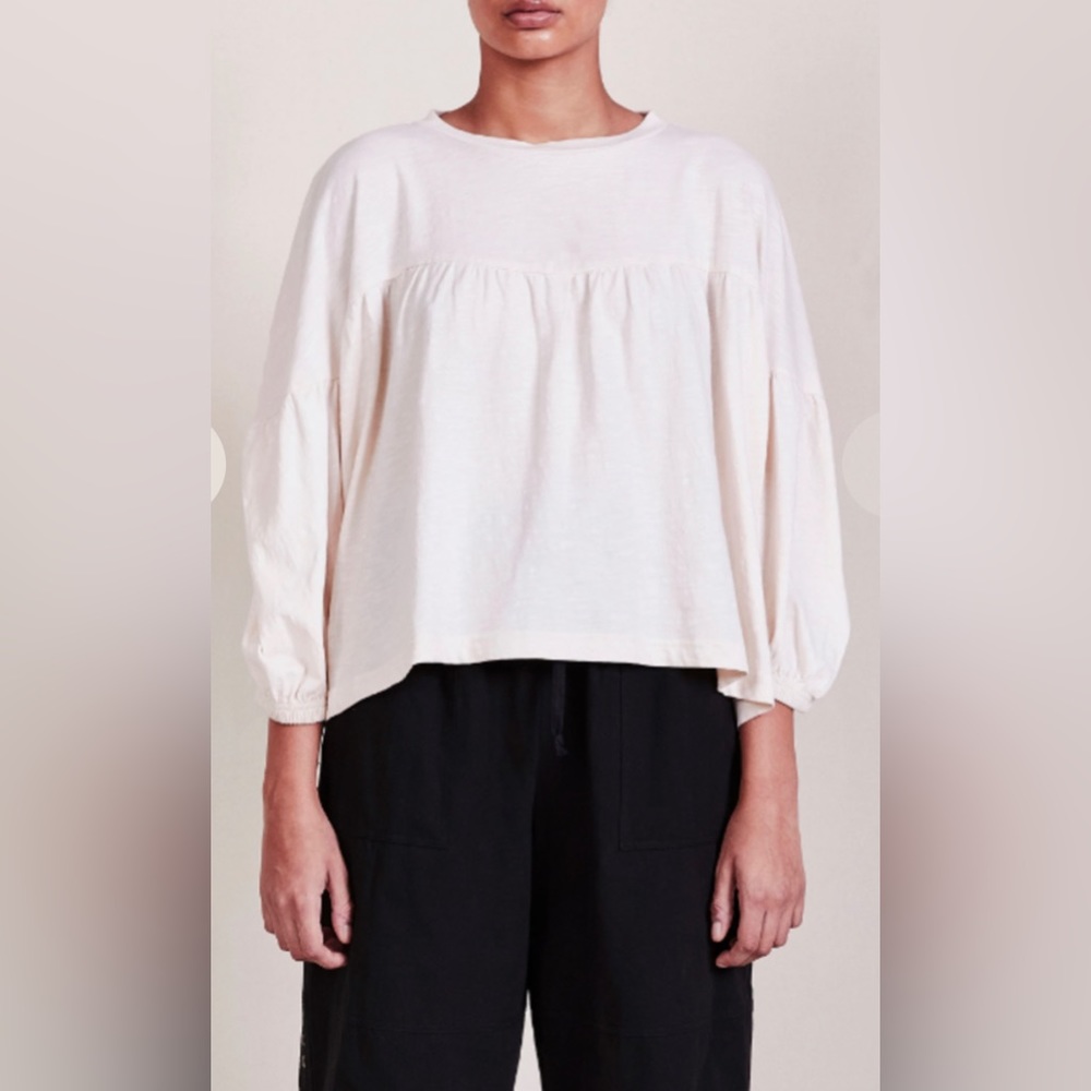 APIECE APART VIDA TEE TOP Cream L NWT Minimalist Neutral 100% Cotton Designer